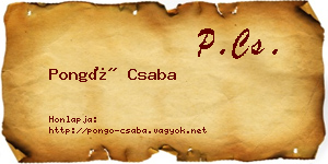 Pongó Csaba névjegykártya